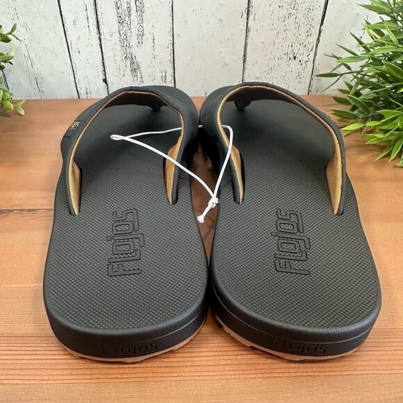 Flojos Men's Black Flip Flop Sandals Size 11 - Picture 4 of 6